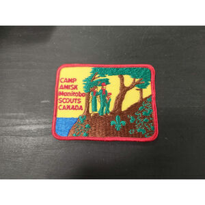 Camp Amisk Manitoba Scouts Canada Patch Vintage Embroidered Badge Landscape